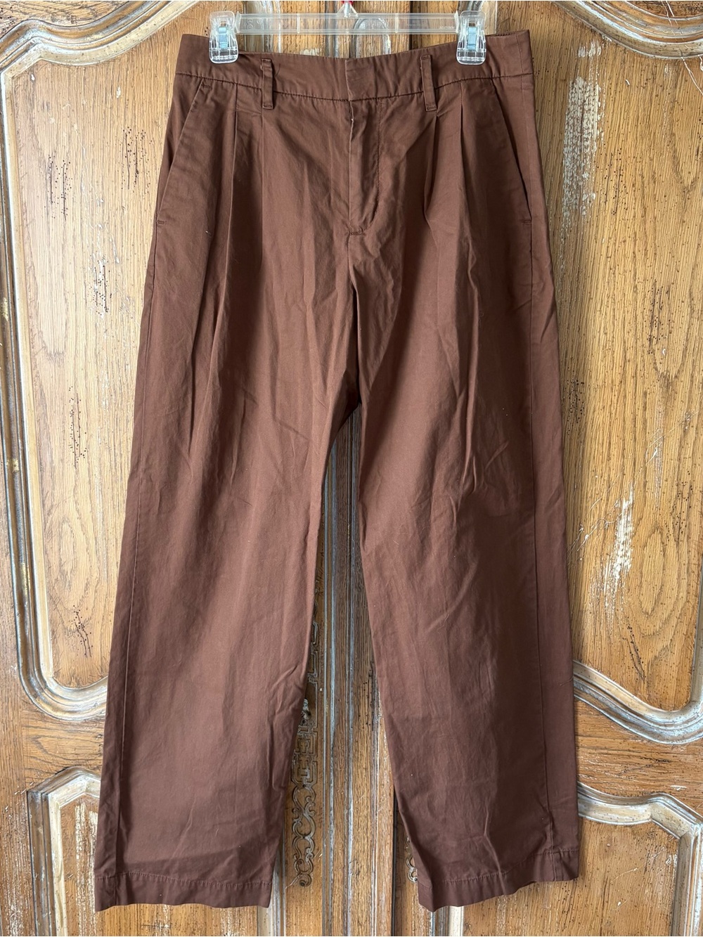 a new day Wide Leg high rise 100% cotton,Brown Women's Pants size 8
